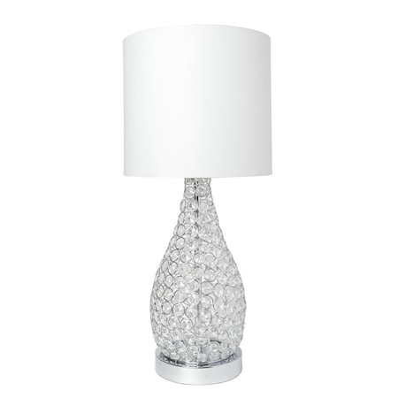 Elegant Designs LT1052-CHR Elipse Crystal Pinned Decorative Gourd Accent Table Lamp; Chrome